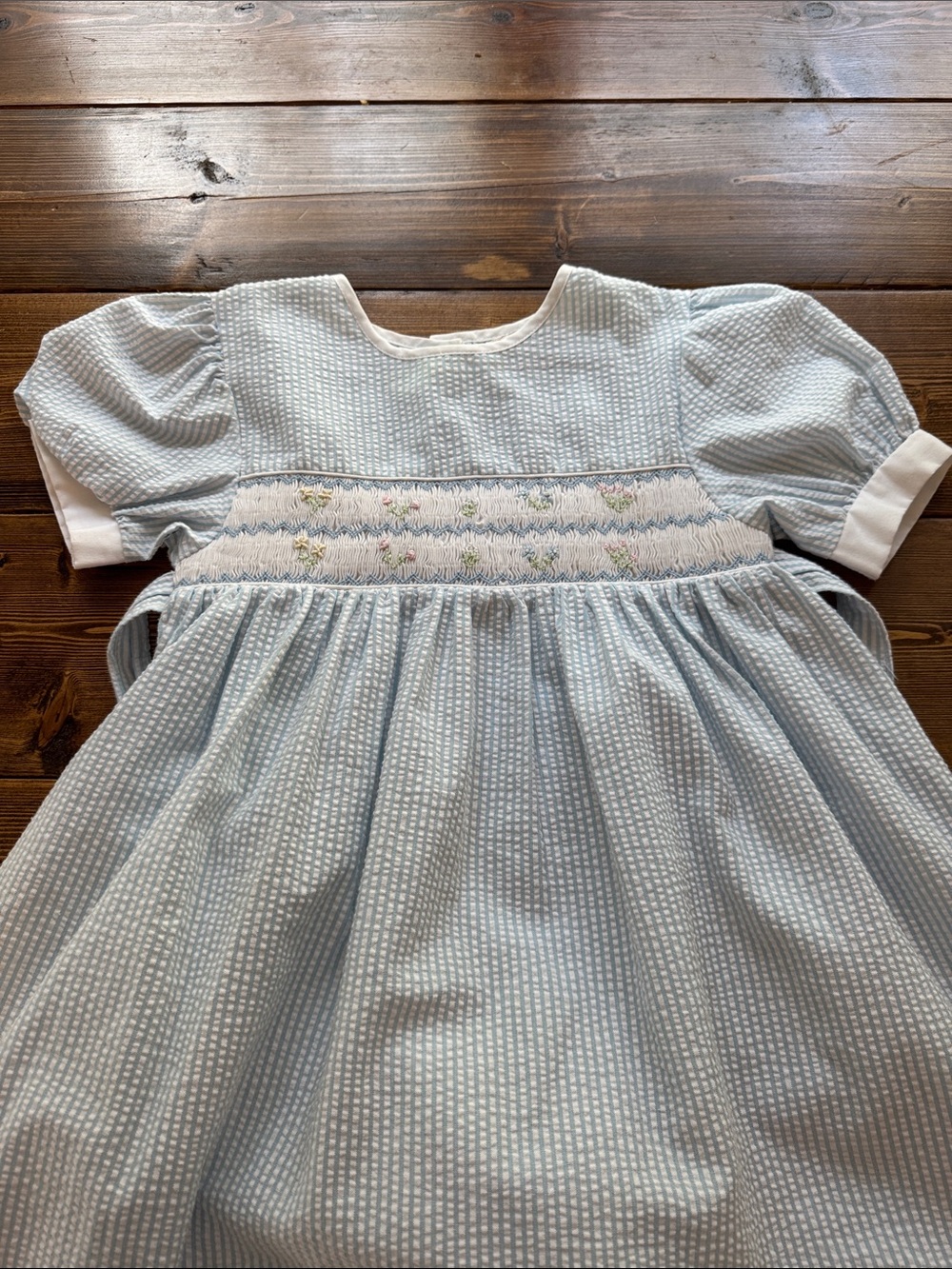 A Charleston Child Classic Light Blue Smocked Kids Dress
